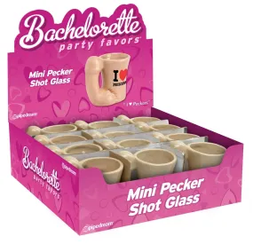 Bachelorette Party Favors - Mini Pecker Shot  Glass Display - 12 Piece