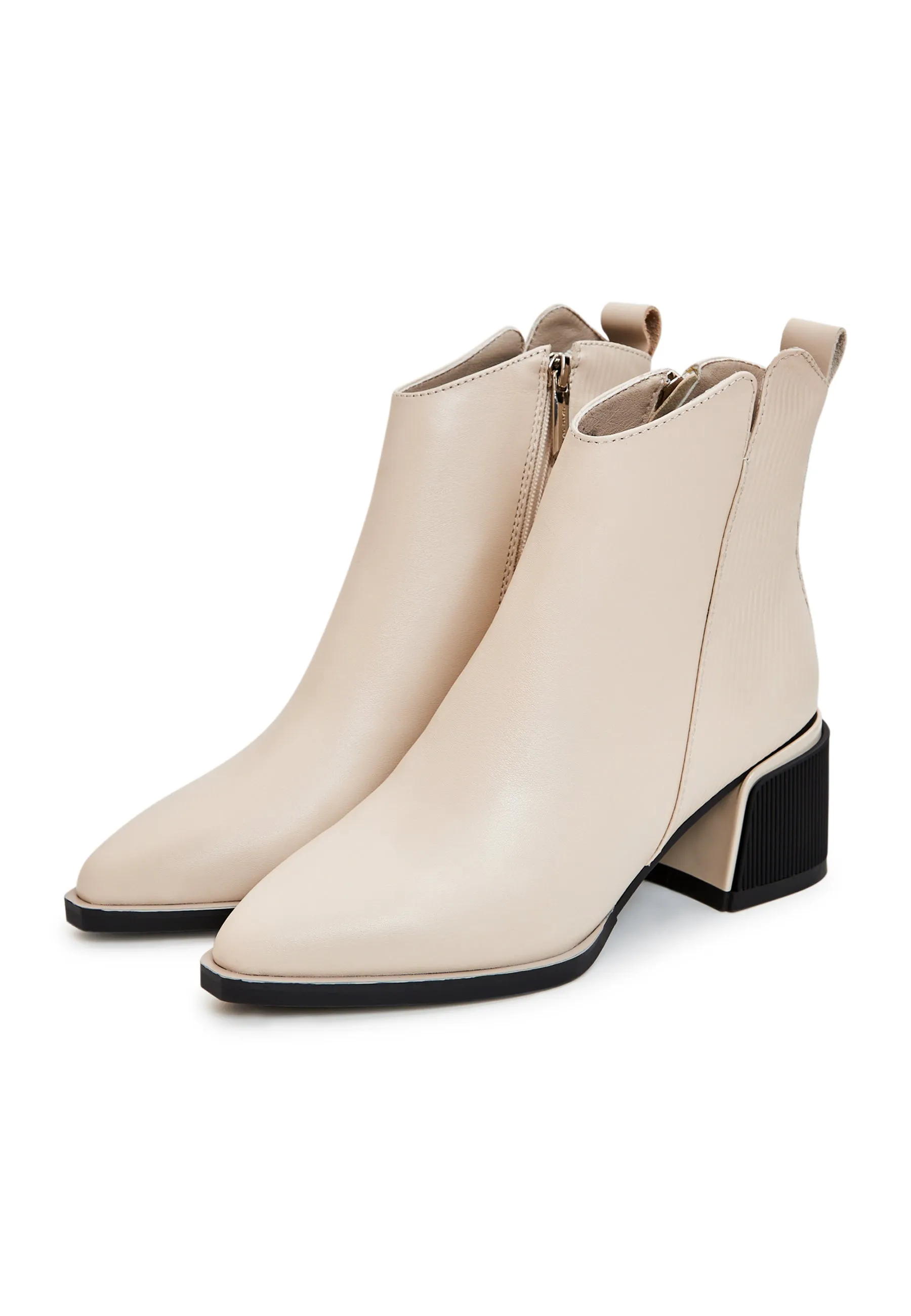 Casual Ankle Boots - Beige