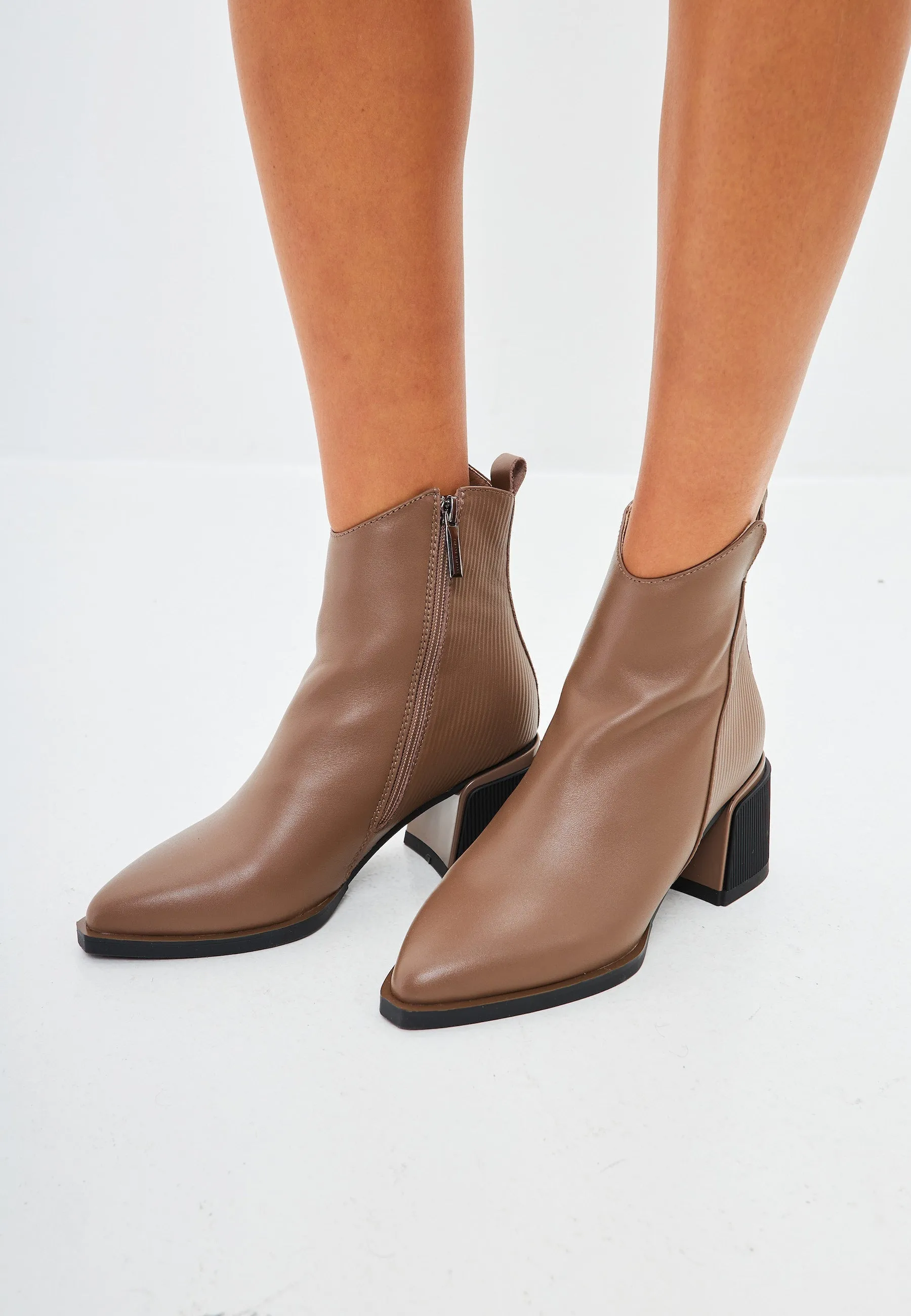 Casual Ankle Boots - Beige