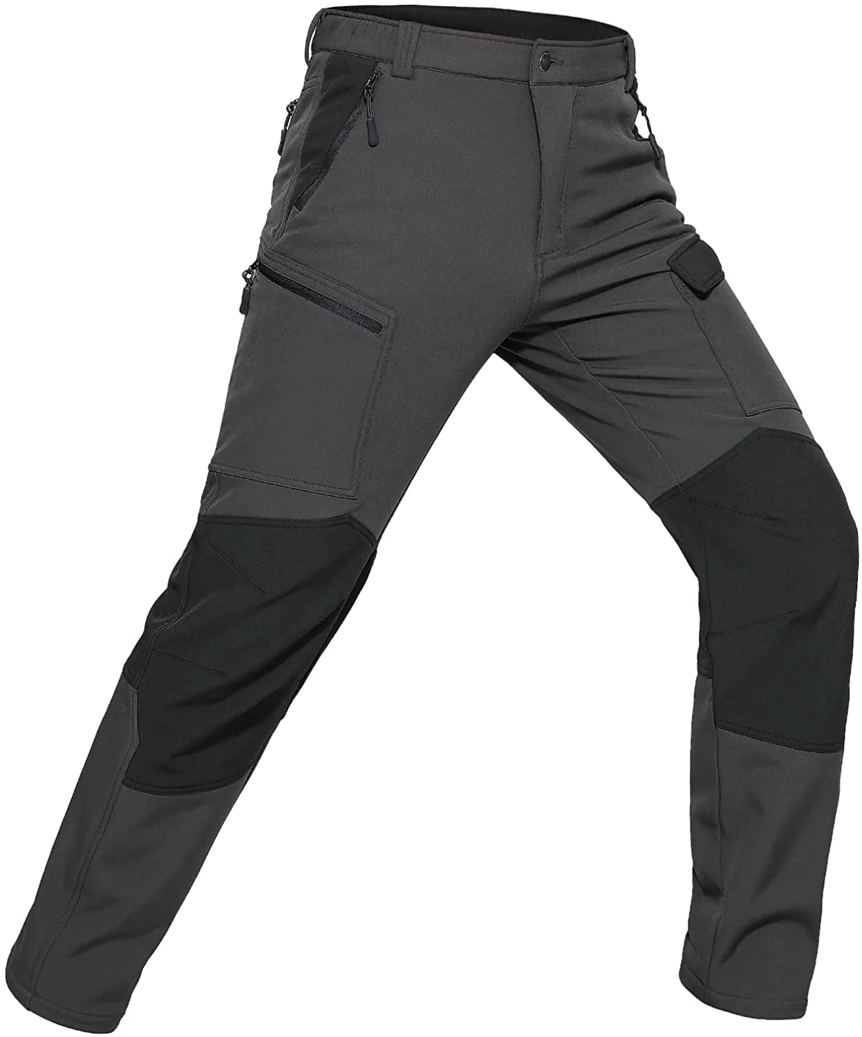 Hiauspor Men's Ski Snow Pants Waterproof Fleece Lined Insulated Winter Pants