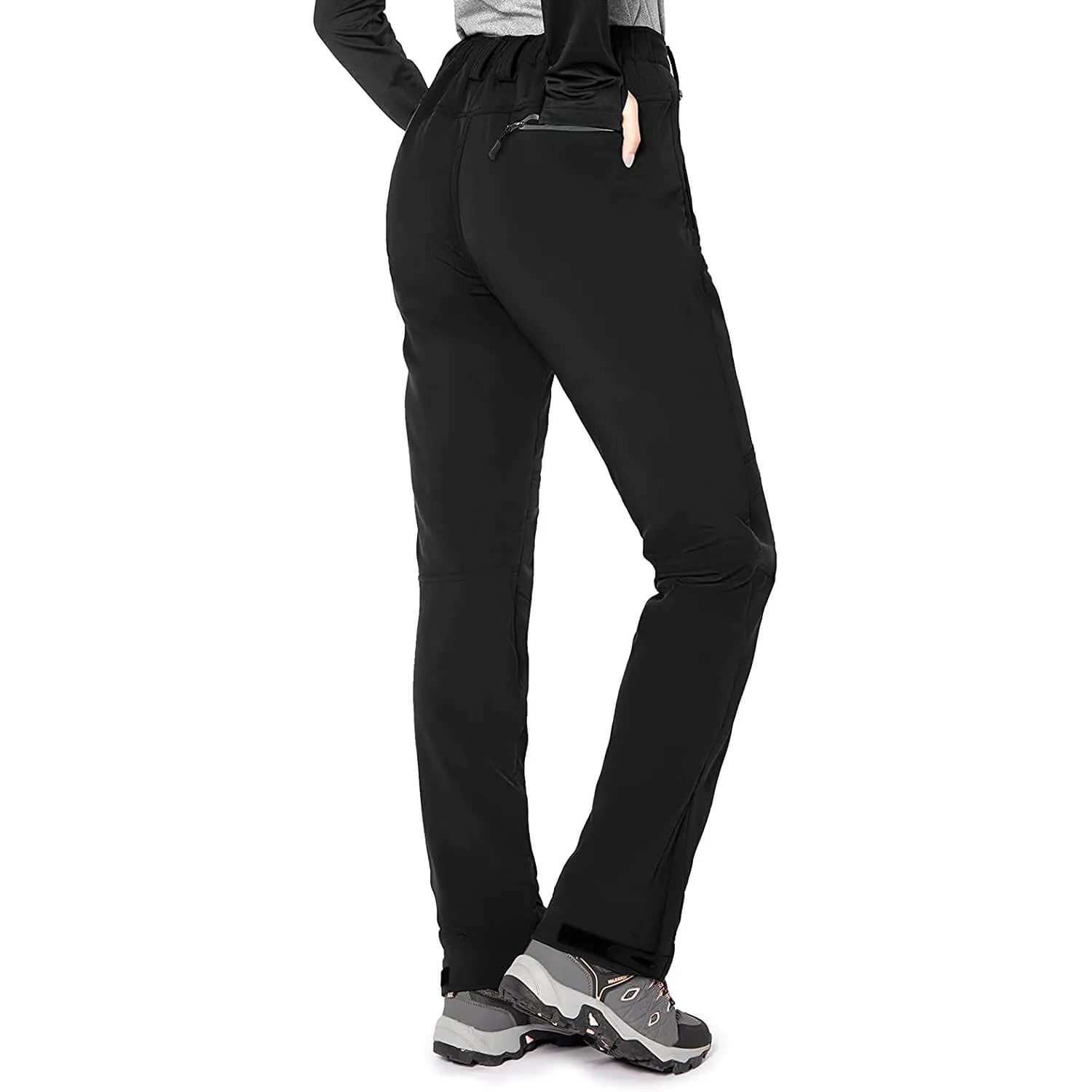 Hiauspor Women's Waterproof Hiking Pants Fleece Lined Ski Snow Winter Cargo Pants