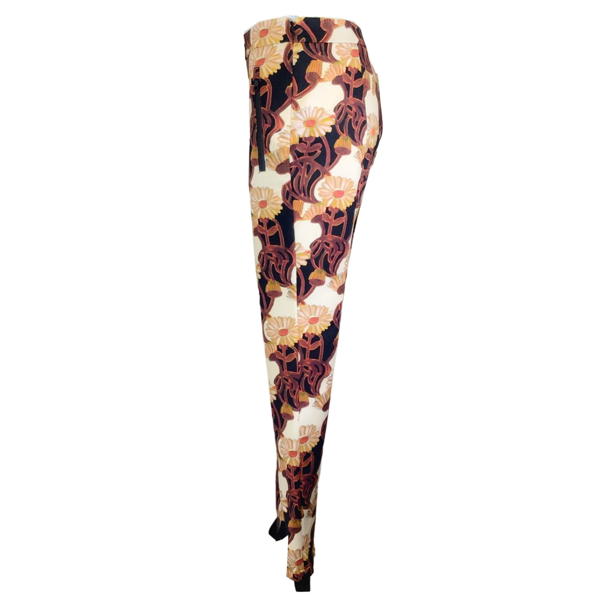 La DoubleJ Brown / Ivory / Black Floral Printed Jersey Ski Pants