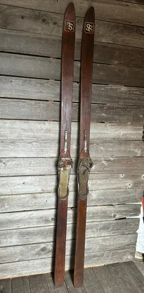 Vintage 1930s Downhill Skis