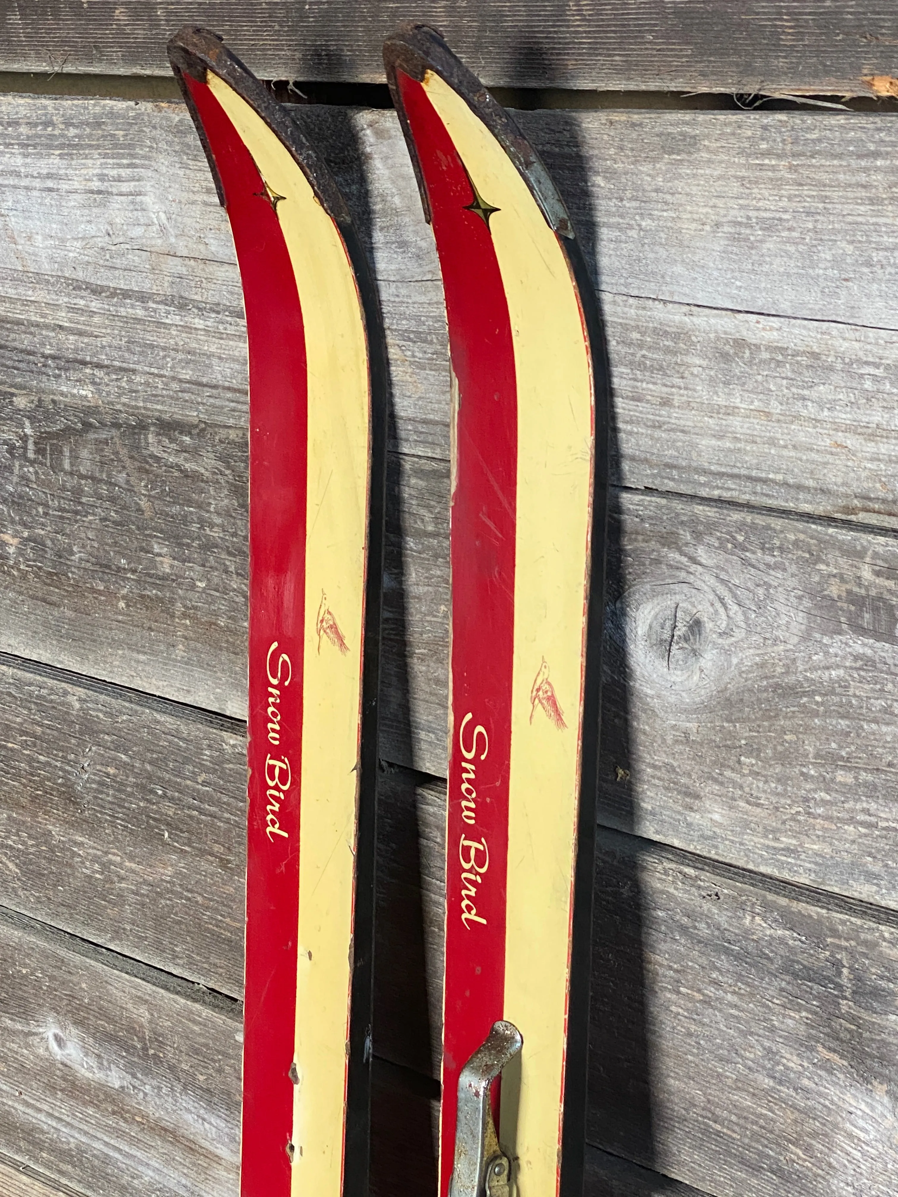 Vintage Kids Junior Skis - 1930s Snow Bird